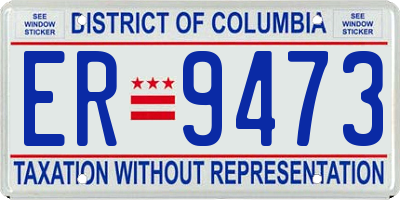 DC license plate ER9473