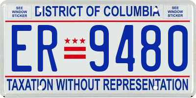 DC license plate ER9480