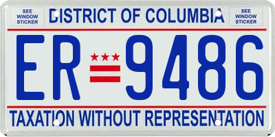 DC license plate ER9486