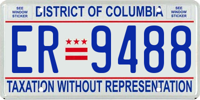 DC license plate ER9488