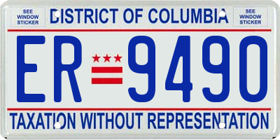 DC license plate ER9490