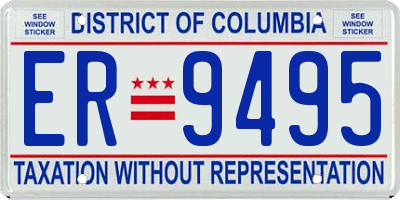DC license plate ER9495