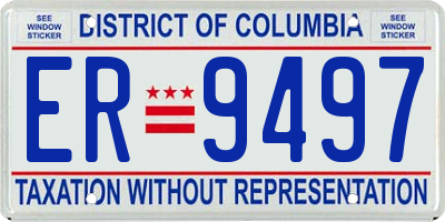 DC license plate ER9497