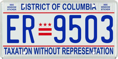 DC license plate ER9503