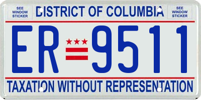 DC license plate ER9511