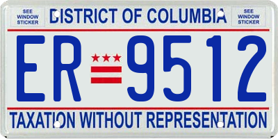 DC license plate ER9512