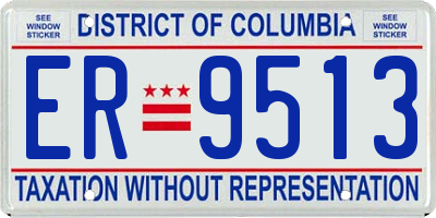 DC license plate ER9513
