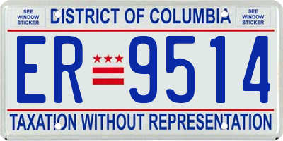 DC license plate ER9514