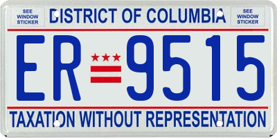 DC license plate ER9515