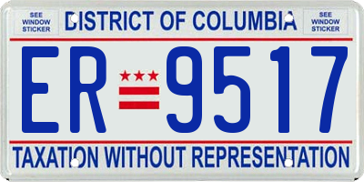 DC license plate ER9517