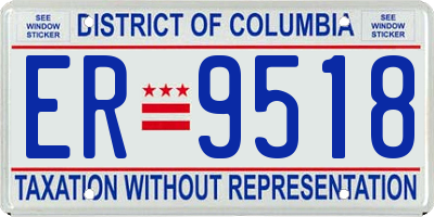 DC license plate ER9518