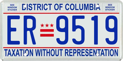 DC license plate ER9519