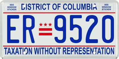 DC license plate ER9520