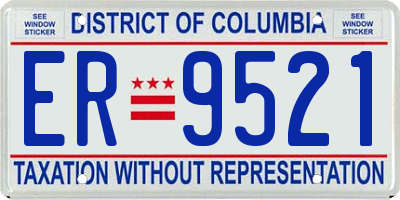 DC license plate ER9521