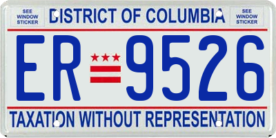 DC license plate ER9526