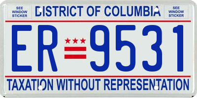 DC license plate ER9531