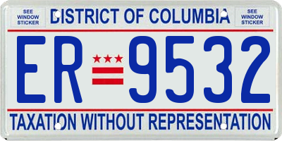 DC license plate ER9532