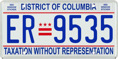 DC license plate ER9535