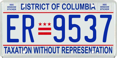 DC license plate ER9537