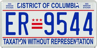 DC license plate ER9544