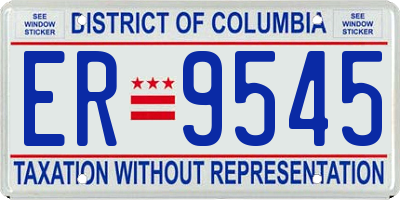 DC license plate ER9545
