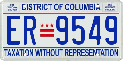 DC license plate ER9549