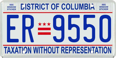 DC license plate ER9550