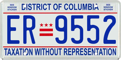 DC license plate ER9552