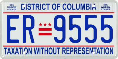DC license plate ER9555