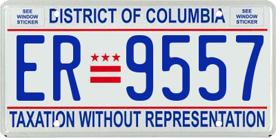 DC license plate ER9557