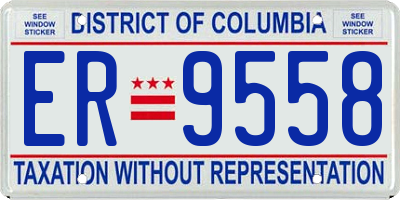 DC license plate ER9558