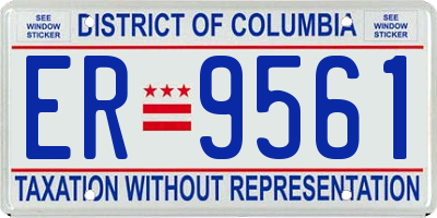DC license plate ER9561