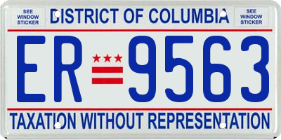 DC license plate ER9563