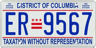 DC license plate ER9567
