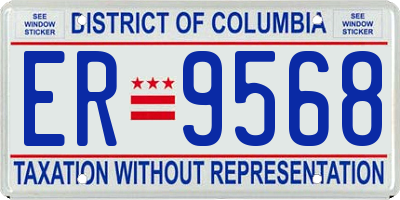 DC license plate ER9568
