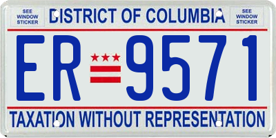 DC license plate ER9571