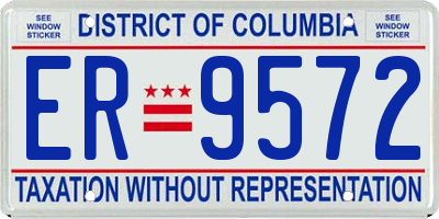 DC license plate ER9572