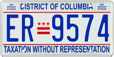 DC license plate ER9574
