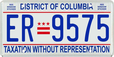 DC license plate ER9575