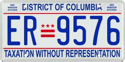 DC license plate ER9576