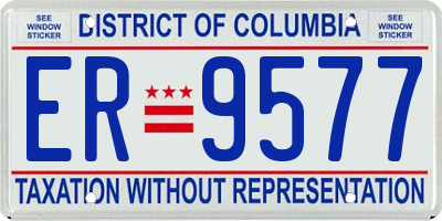 DC license plate ER9577