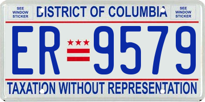 DC license plate ER9579