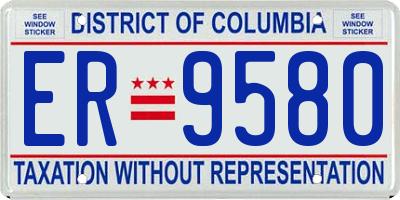 DC license plate ER9580