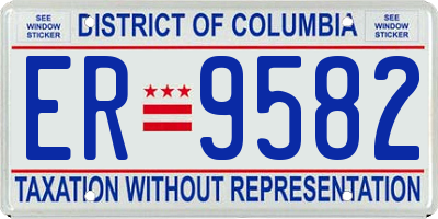 DC license plate ER9582