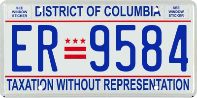 DC license plate ER9584