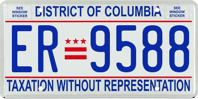 DC license plate ER9588