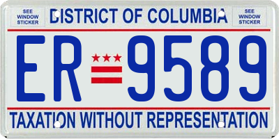DC license plate ER9589