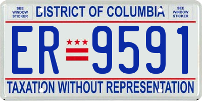 DC license plate ER9591