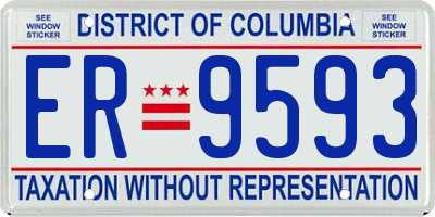 DC license plate ER9593