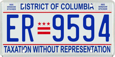 DC license plate ER9594
